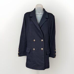 St John Basics Santana Knit Blazer Women's Size 10 Navy Jacket